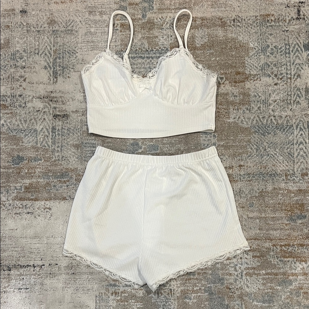 ‼️ White Lace Trim Sleepwear Set ‼️